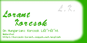 lorant korcsok business card